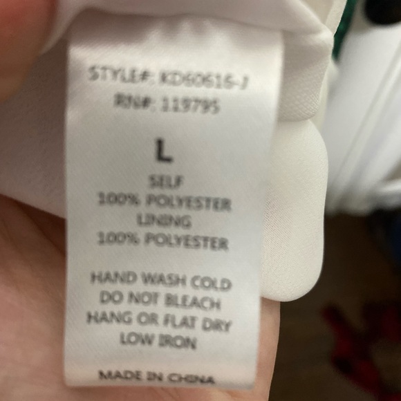 Fun palm print dress! Lined and size large. Worn once! - Picture 6 of 6